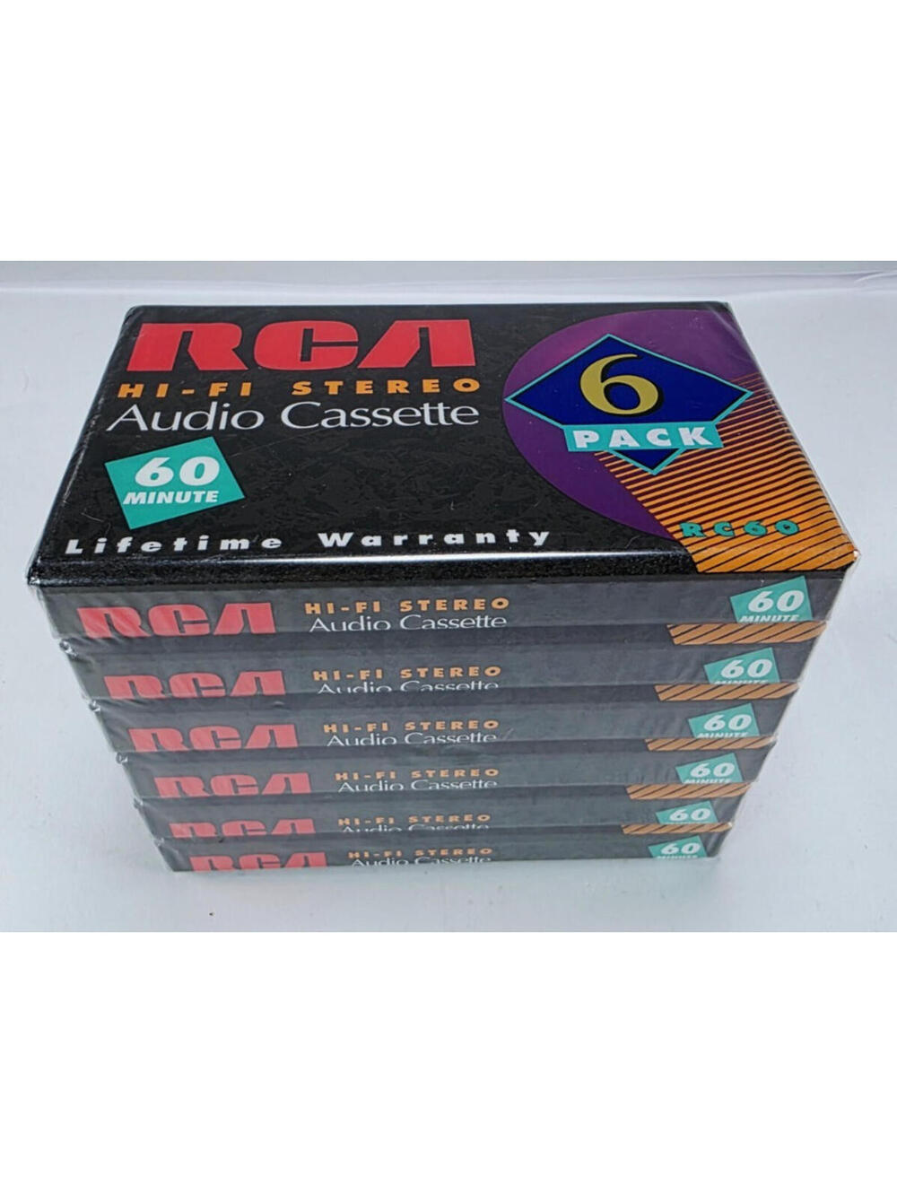 6-PACK RCA RC60 Audio Cassette Tapes Factory Sealed (UPC-079000500131)